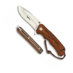 Couteau Pliant Bois ALBAINOX Automatique 18012-A Lame Inox 9 Cm