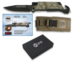 Couteau Pliant K25 Automatique 18204-A Lame 9.5 Cm Revêtue Titane