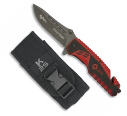 Couteau Pliant K25 ATTRACTION-2 19442 Lame 8.9 Cm Revêtue Titane