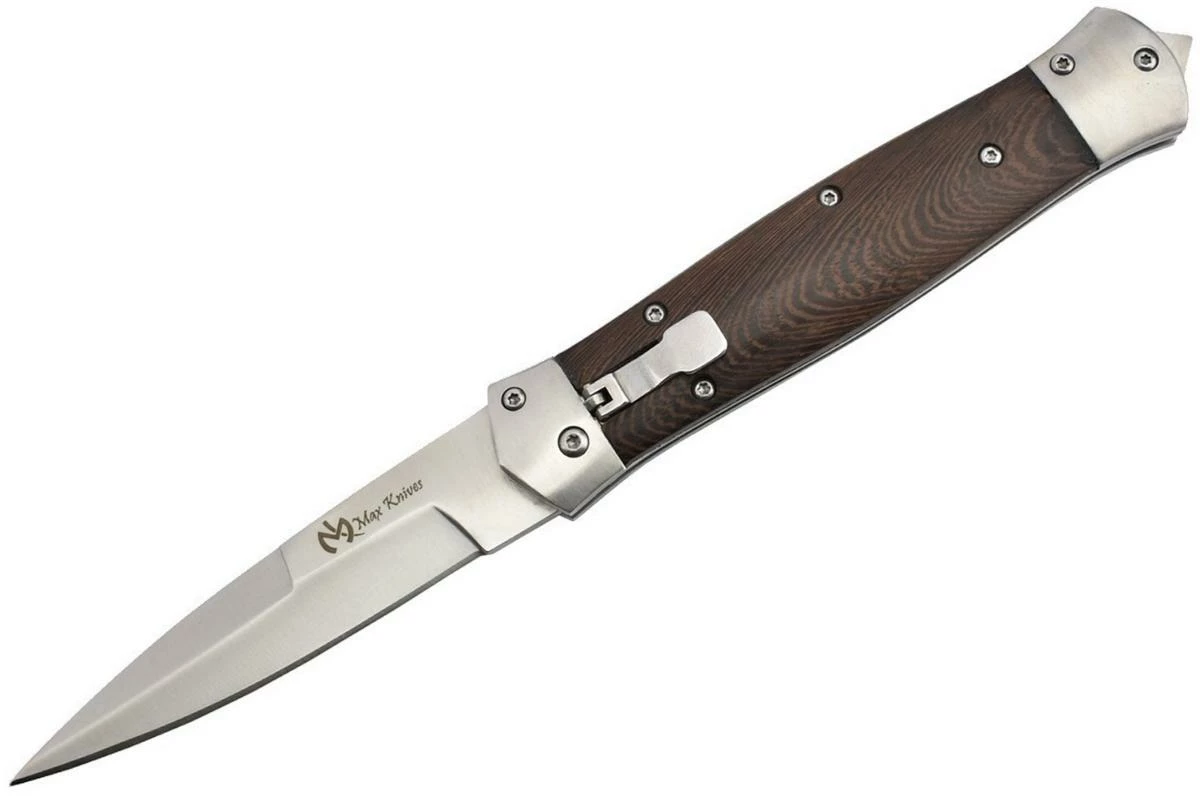 Couteau Automatique Maxknives Bois Lame 9.8 Cm 3 Couteau Automatique Maxknives Bois Lame 9.8 Cm