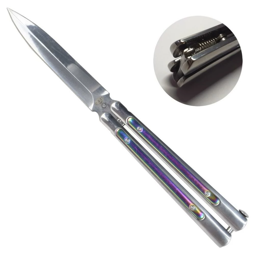 Couteau Papillon SCK-CW-080 Irisé Lame 10 Cm 3 Couteau Papillon SCK-CW-080 Irisé Lame 10 Cm