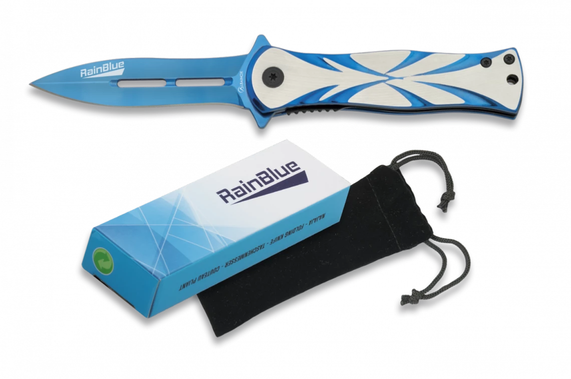 Couteau Pliant Automatique RAINBLUE Pointe épée 18385-A Lame 8 Cm 3 Couteau Pliant Automatique RAINBLUE Pointe épée 18385-A Lame 8 Cm