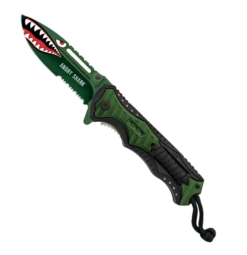 Couteau Pliant Tactique Albainox 18700 Ligne Angry Shark