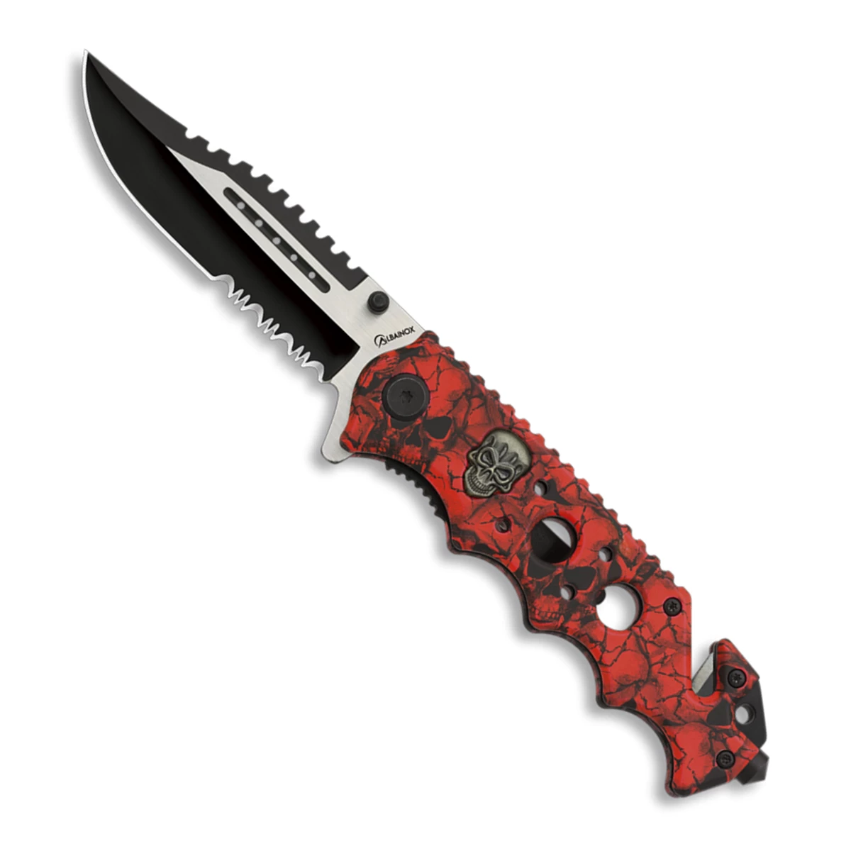 Couteau Pliant Albainox Skull 18374-A Rouge 3 Couteau Pliant Albainox Skull 18374-A Rouge